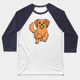 Cute Golden Retriever Playing Ball Baseball T-Shirt